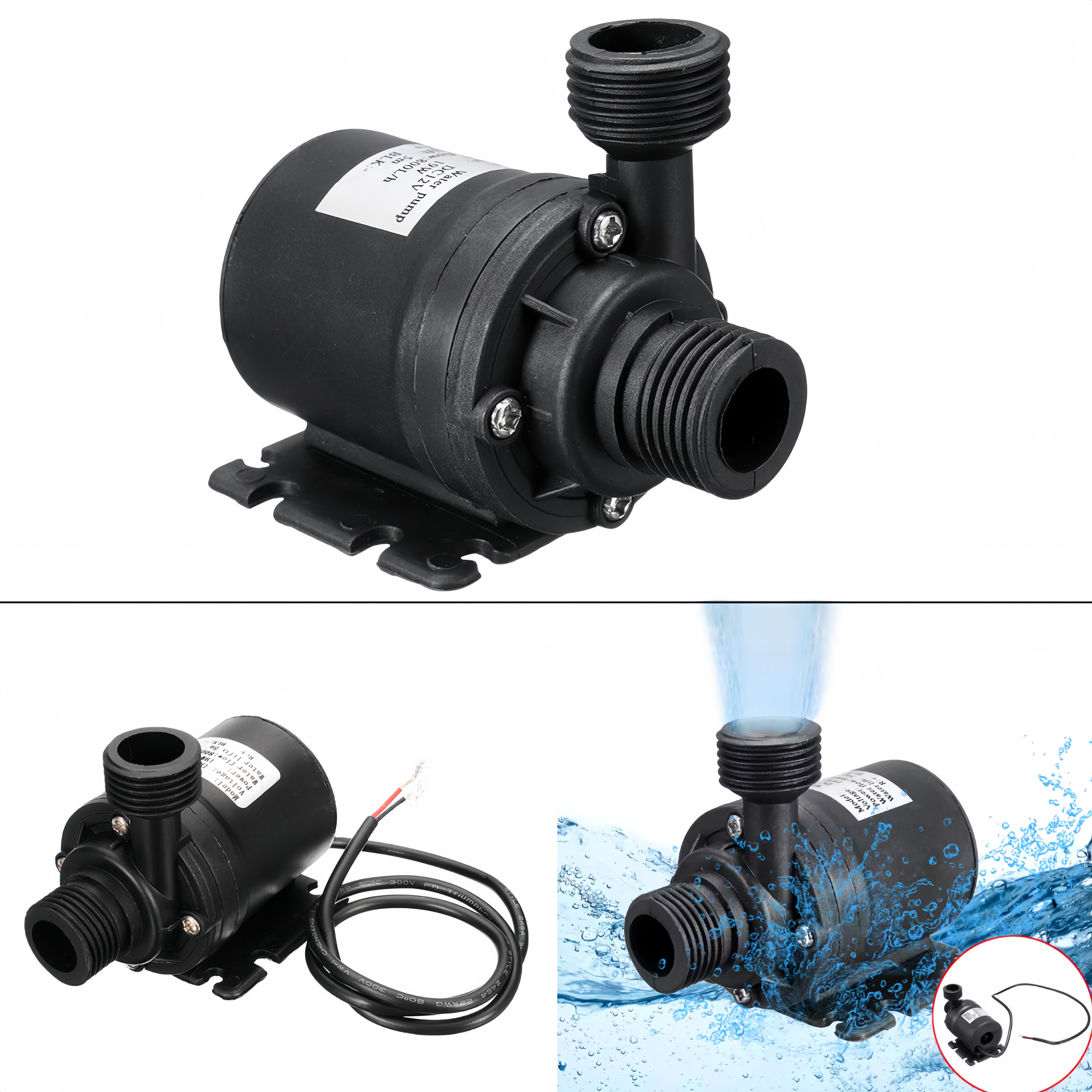 Powerhead Circulation Pump - 12V DC Submersible Water Pump 800L/H