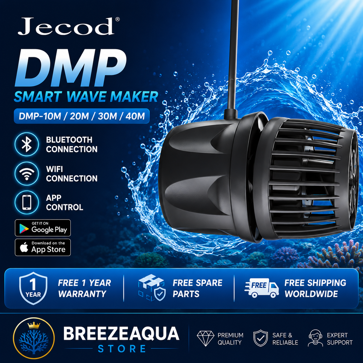 Aquarium Fish App - Jecod/Jebao New Cordless DMP-10M/20M-30/40M WiFi Bluetooth