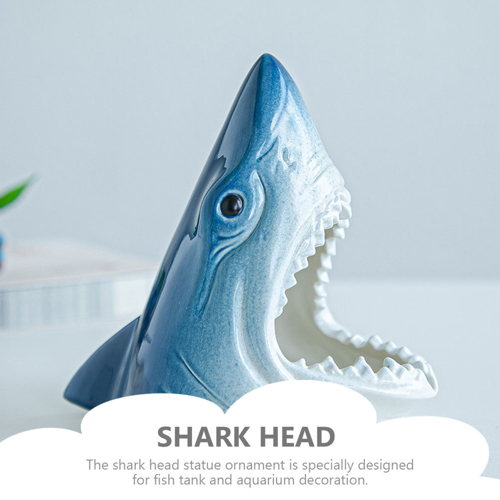 Ceramic Shark Head Statue Fish – Aquarium Fish Shark recenzja i cena