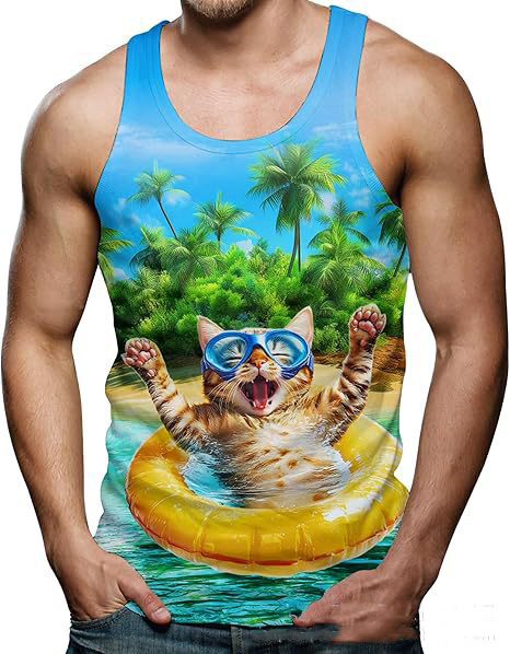 Funny Shark Cat 3D Print Tank  – Aquarium Fish Shark recenzja i cena