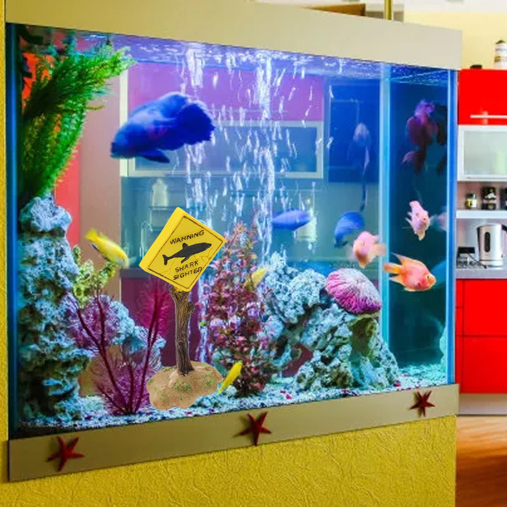 Resin Shark Warning Board Orna – Aquarium Fish Shark recenzja i cena